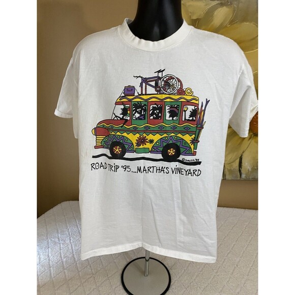 Vintage Martha Vineyards 95 Single Stitch USA Made Heavyweight Cotton Size L - Picture 3 of 16